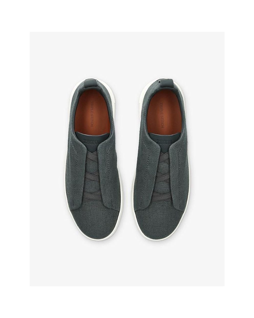 Zegna Blue X3 Triple Stitch Woven Low-Top Trainers for men