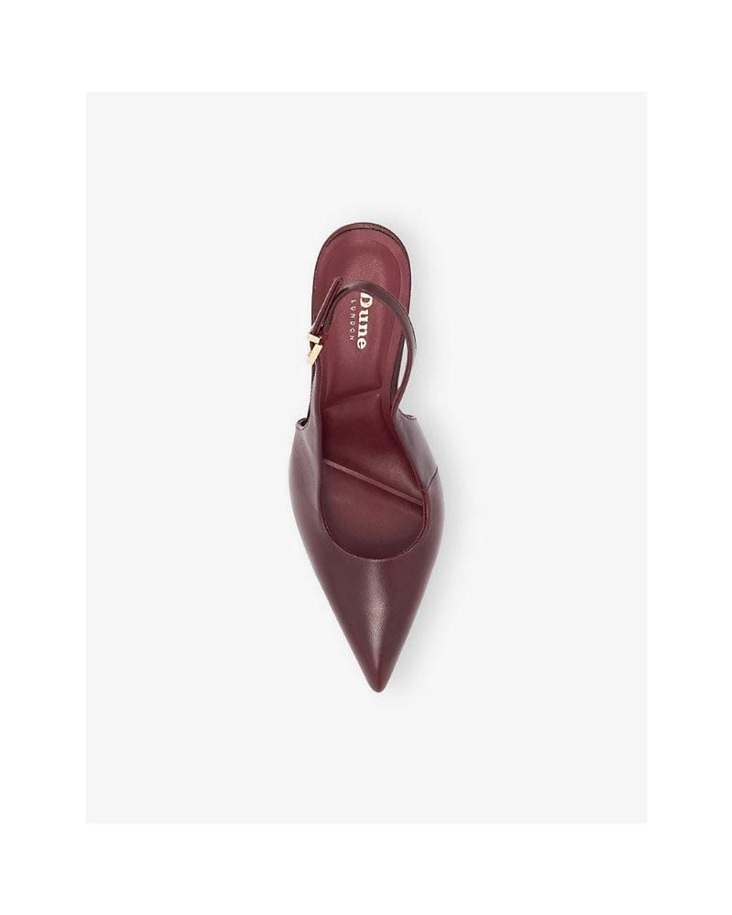 Dune Purple Cai Leather Heeled Slingback Courts
