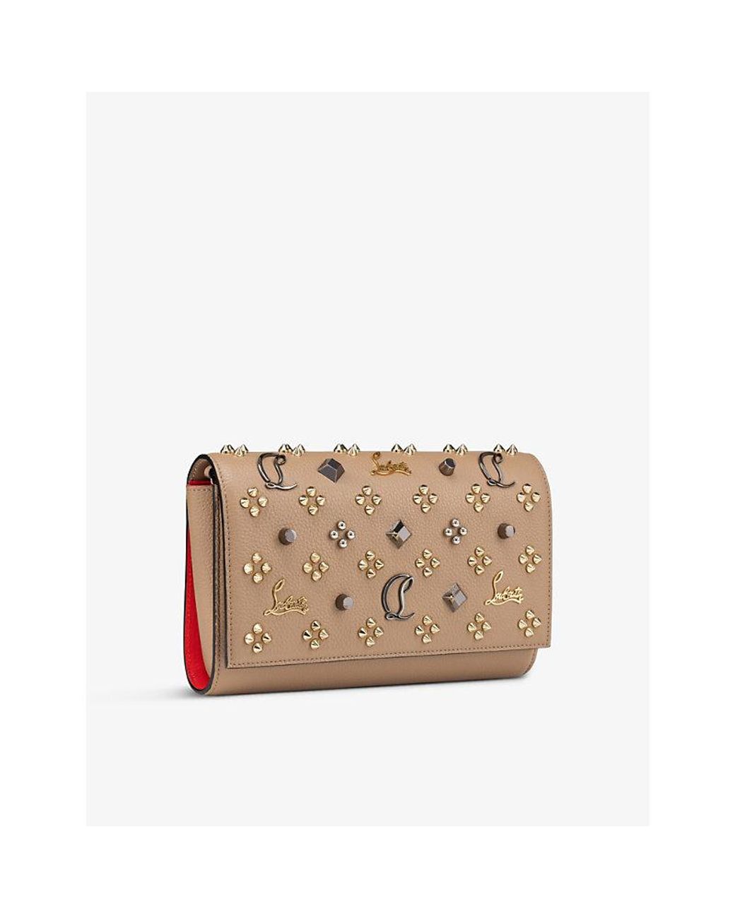 Paloma - Clutch - Grained calf leather and spikes Loubinthesky - Roca -  Christian Louboutin