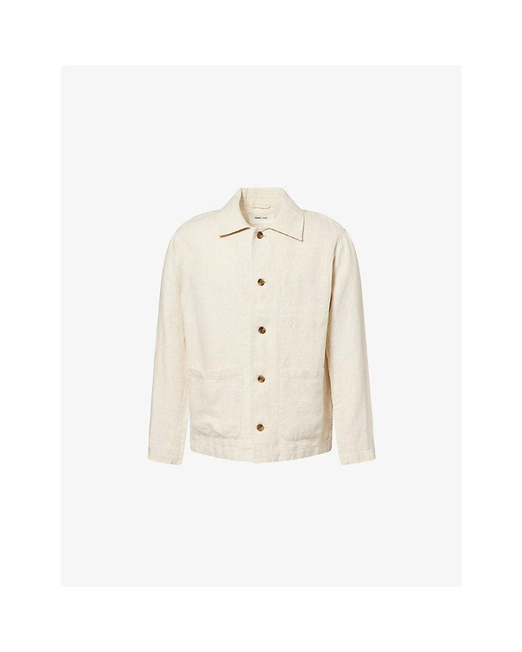 NN07 Natural Morgan Button-Up Linen Jacket for men