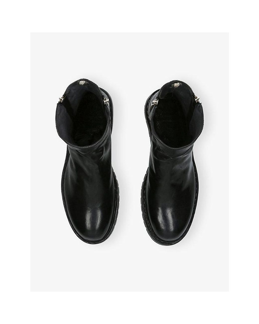 Officine Creative Black Bulla Leather Lug Boots for men