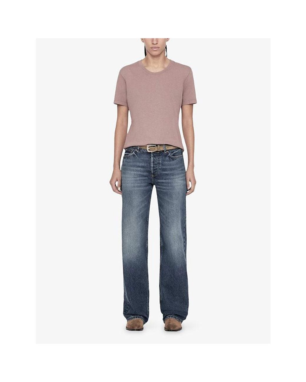 AllSaints Pink Hela Short-Sleeve Cotton T-Shirt