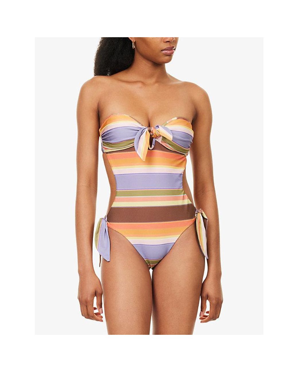 Zimmermann Orange Solstice Scarf Tie Swimsuit