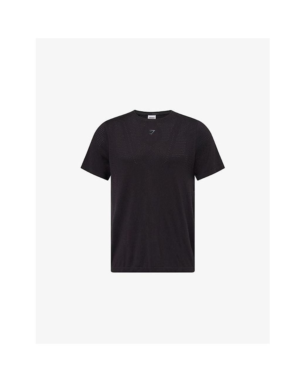 GYMSHARK Black Slim-Fit Seamless Stretch-Woven Running T-Shirt for men
