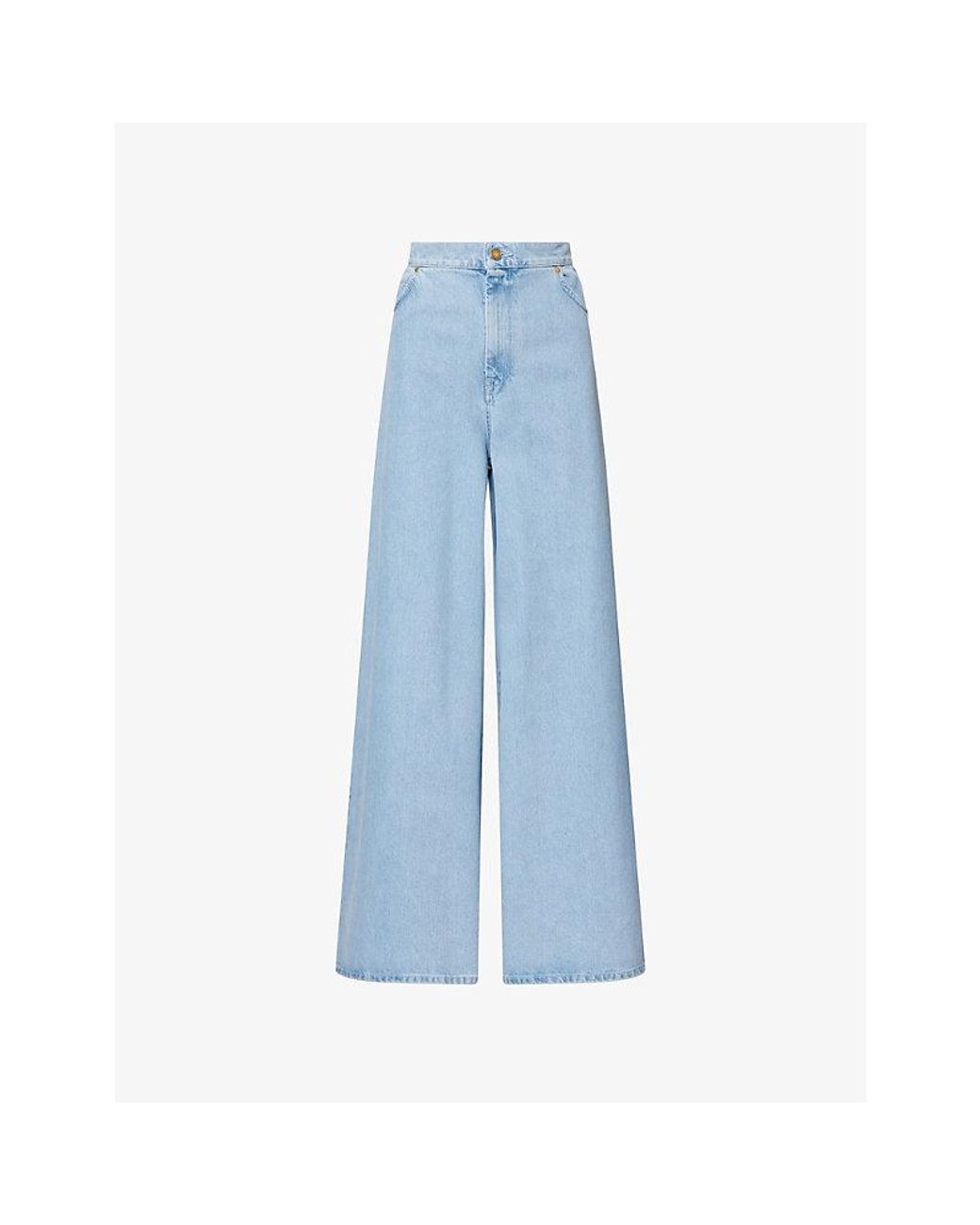 Max Mara Blue Wide-Leg High-Rise Denim Jeans