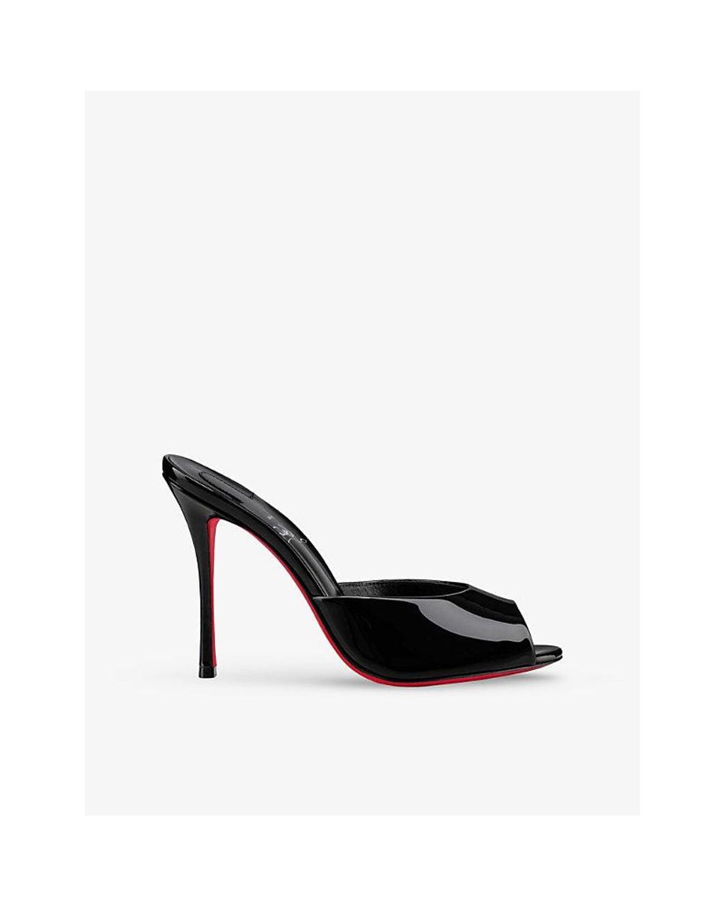 Christian Louboutin Black Me Dolly 100 Patent Leather Heeled Mules