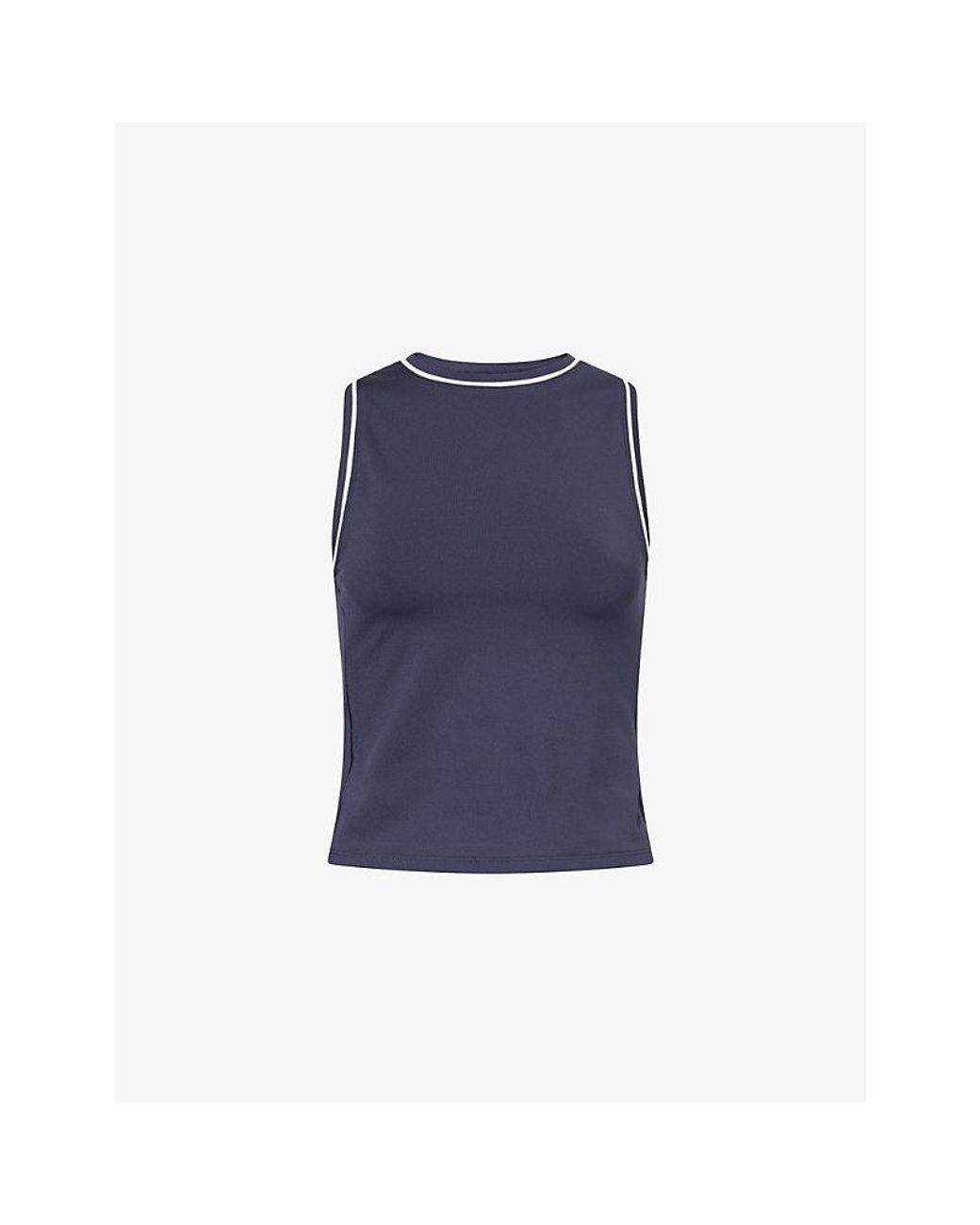 Varley Blue Lettie Slim-Fit Stretch-Woven Tank