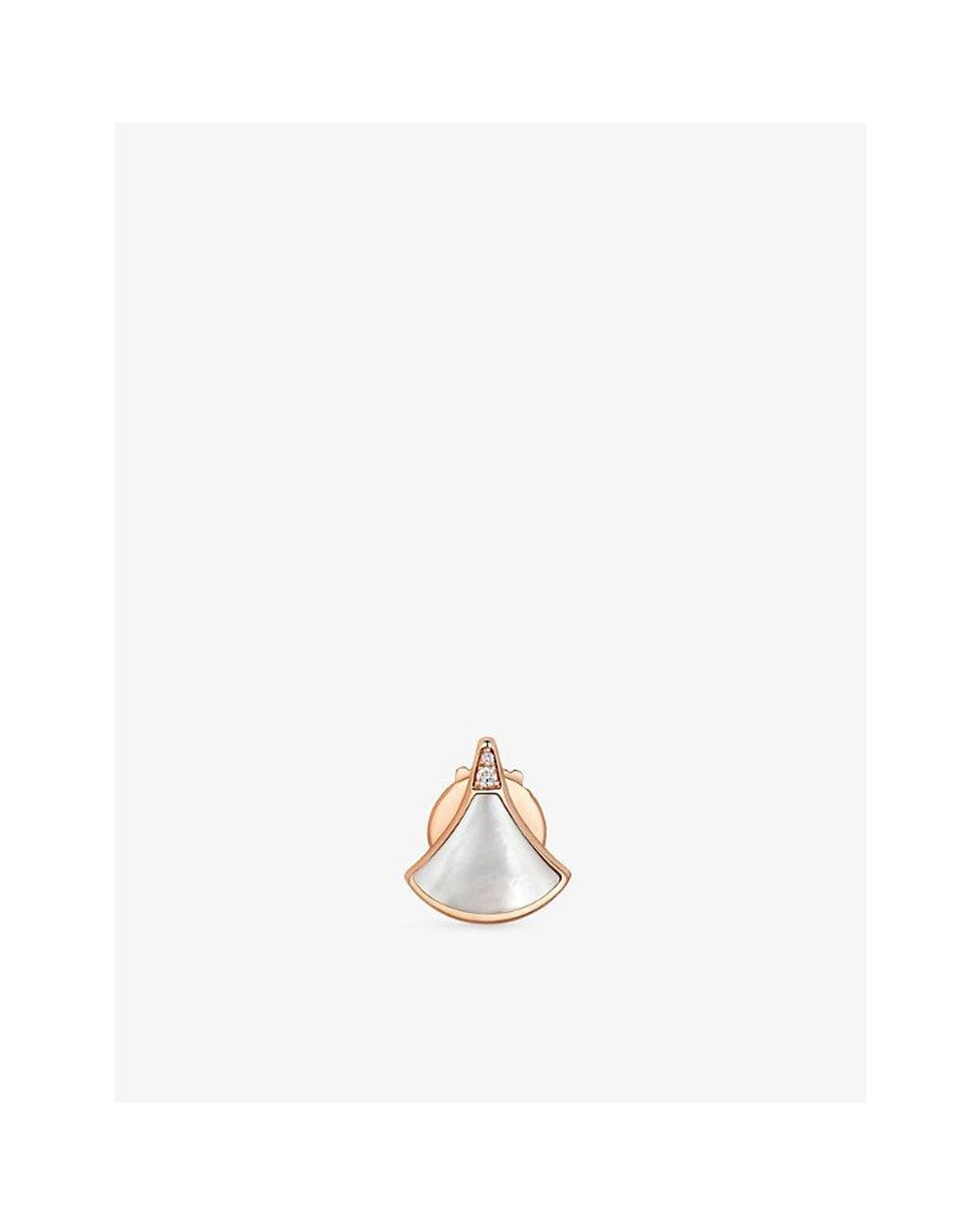 BVLGARI Metallic Divas' Dream 18Ct Rose- Mother-Of-Pearl And 0.01Ct Pavé-Diamond Stud Earring