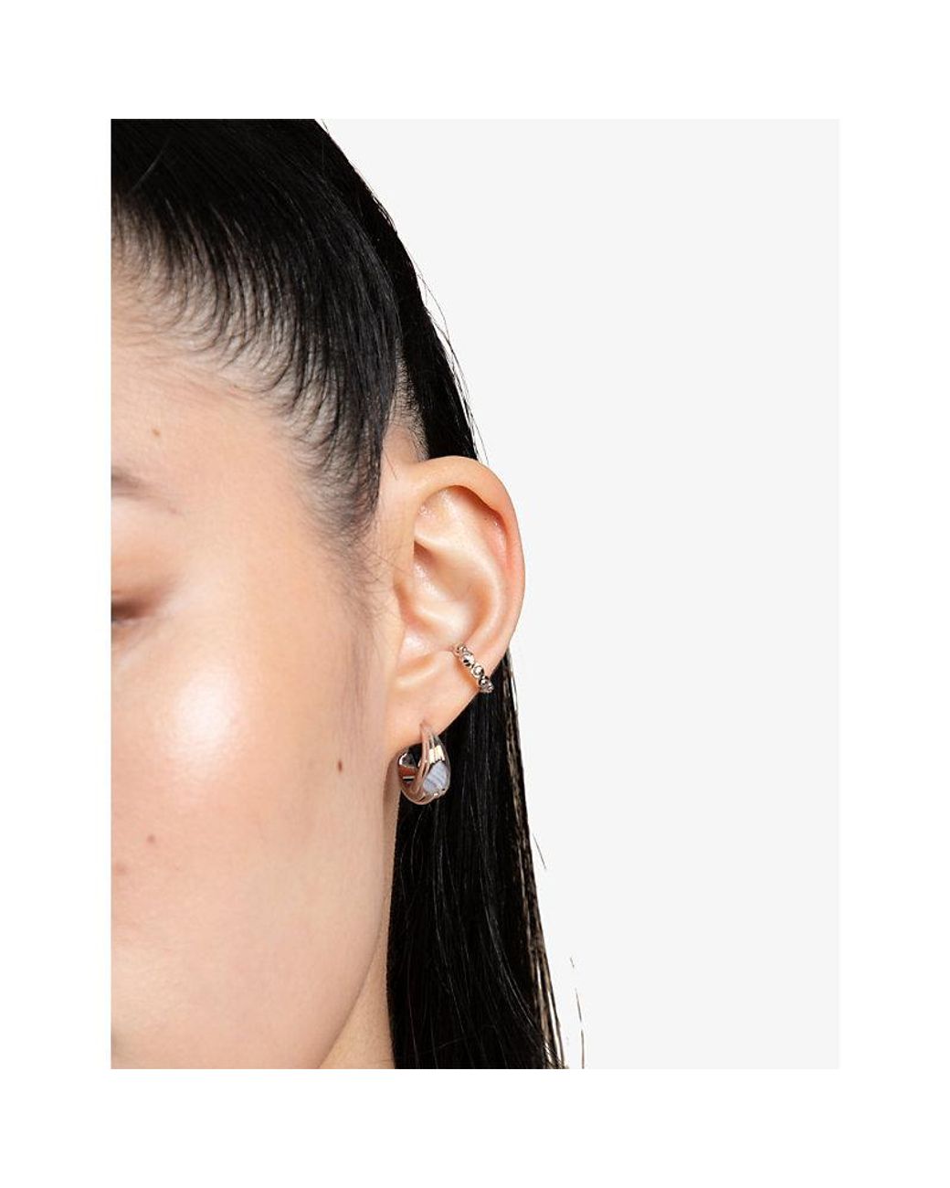 Astrid & Miyu Shell Recycled Sterling- Cuff Earring in White | Lyst