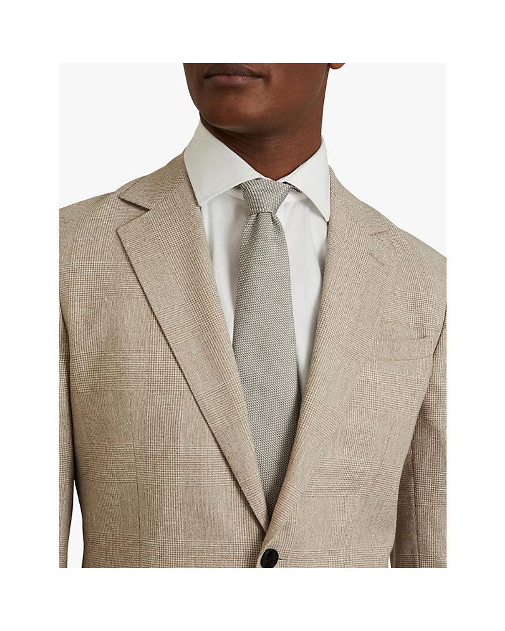 Reiss White Ceremony Textured Woven Tie for men