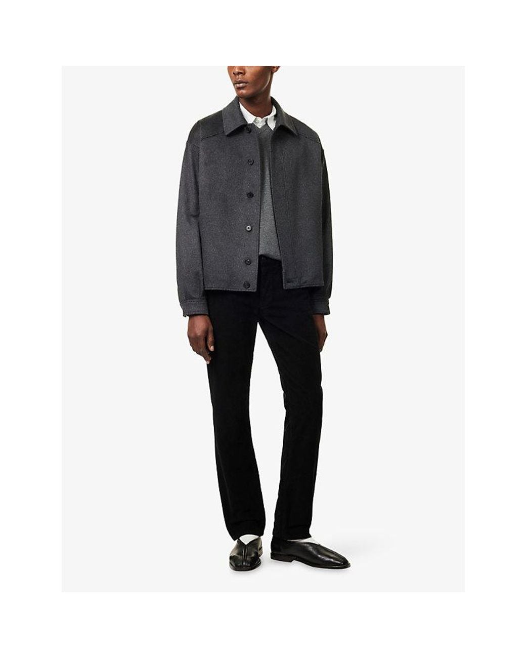 The Row Black Osano Long-Sleeve Cashmere Jacket for men