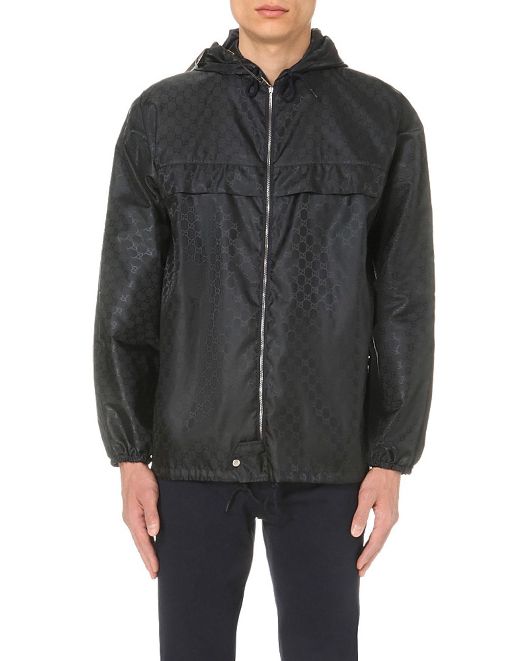 Gucci Monogram Windbreaker Jacket in Black for Men