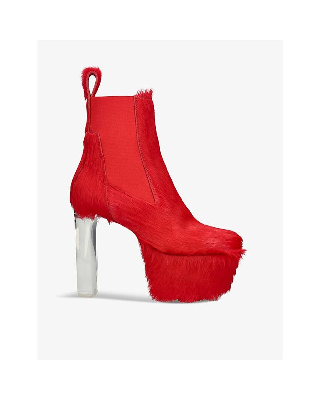 Rick Owens Minimal Grill Platform-Sole Pony-Hair Heeled Rick Owens Minimal Grill Platform-Sole Pony-Hair Heeled