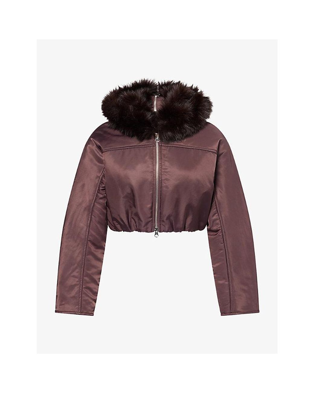 Peachy Den Red Faithfull Statement Hooded Shell Jacket