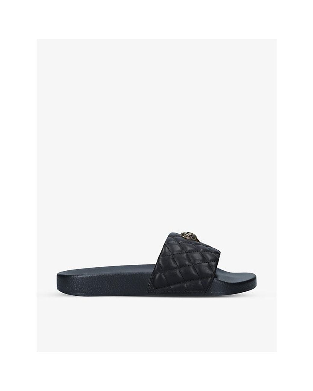 Kurt Geiger Black Meena Eagle Rubber Sliders