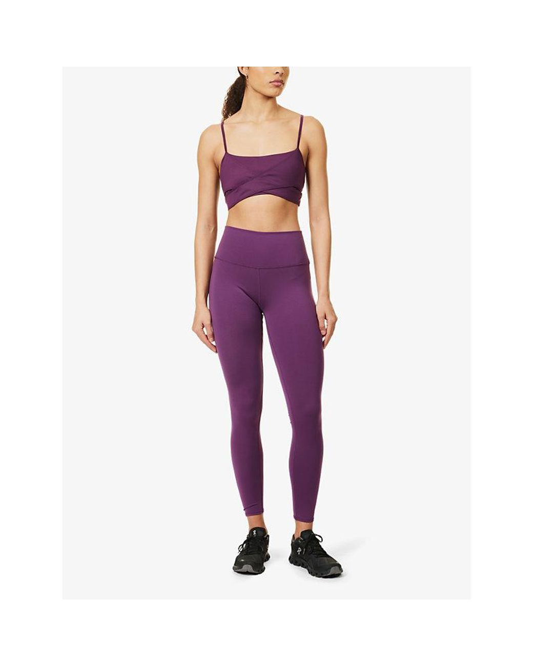 Alo Yoga Airbrush High-rise Slim-leg Stretch-woven legging in Purple