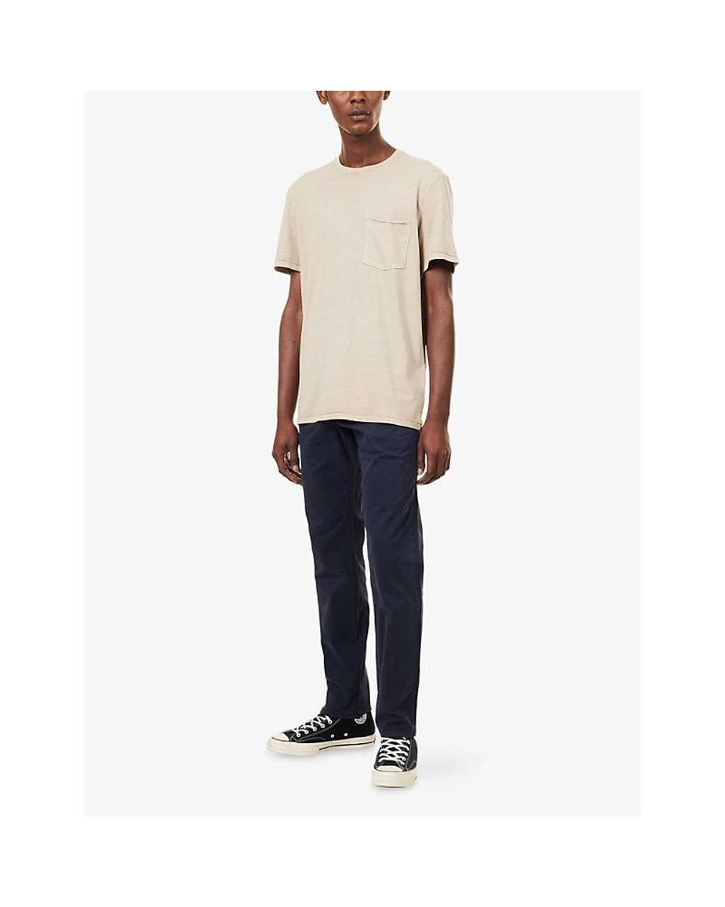 PAIGE Natural Ramirez Patch-Pocket Cotton T-Shirt for men