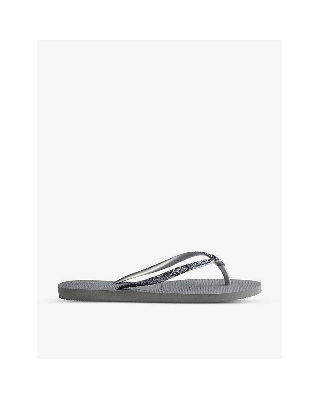 Havaianas Gray Slim Glitter Ii Rubber Flip Flops