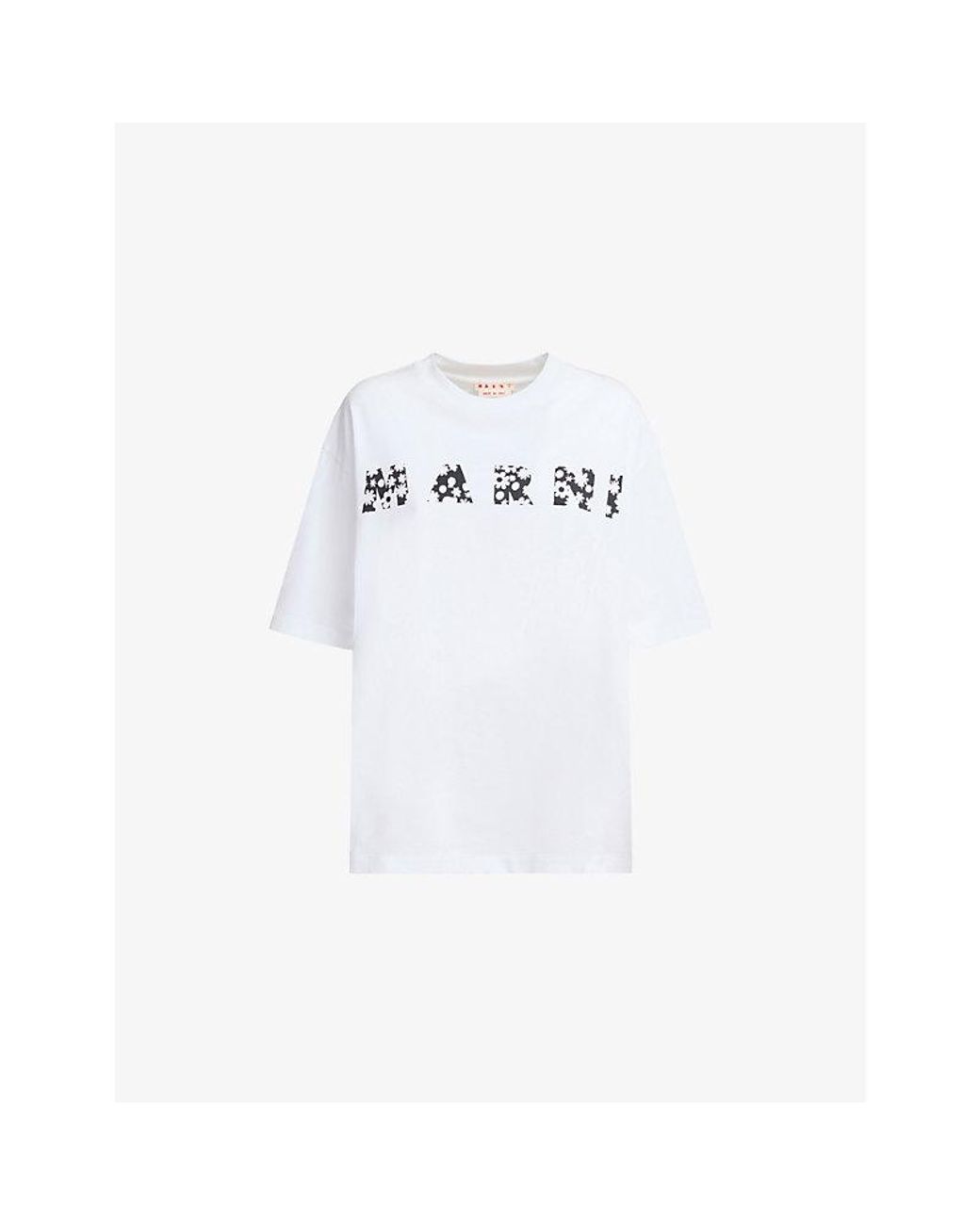 Marni White Pop Fields Logo-Print Relaxed Cotton-Jersey T-Shirt