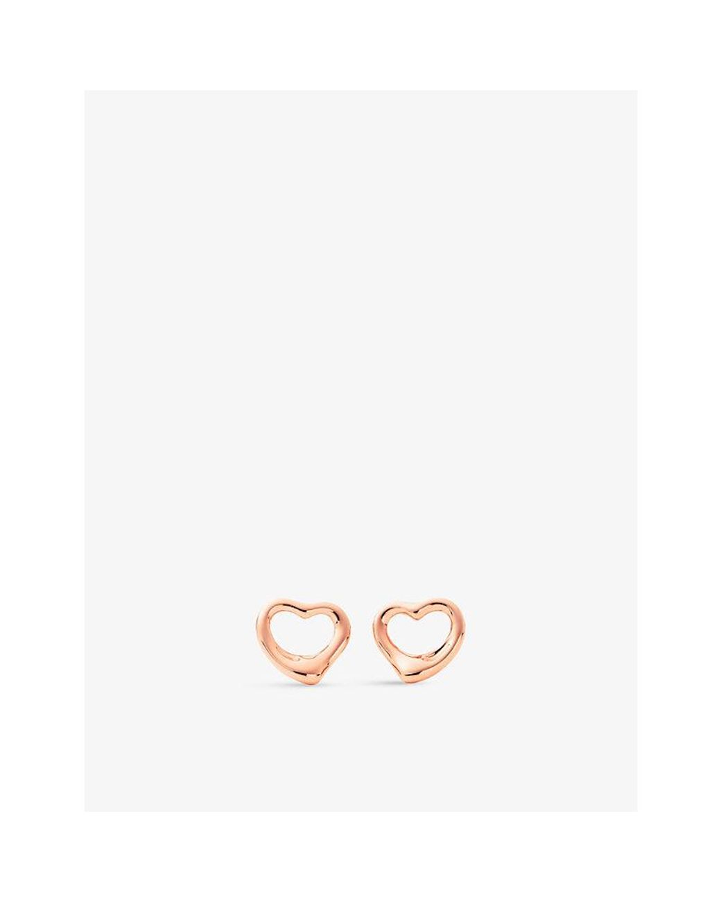 Tiffany & Co White Elsa Peretti Open Heart Earrings