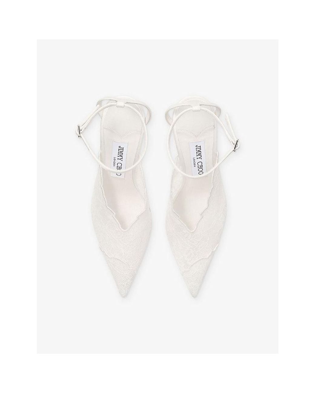 Jimmy Choo White Faiz 100 Lace Heeled Courts