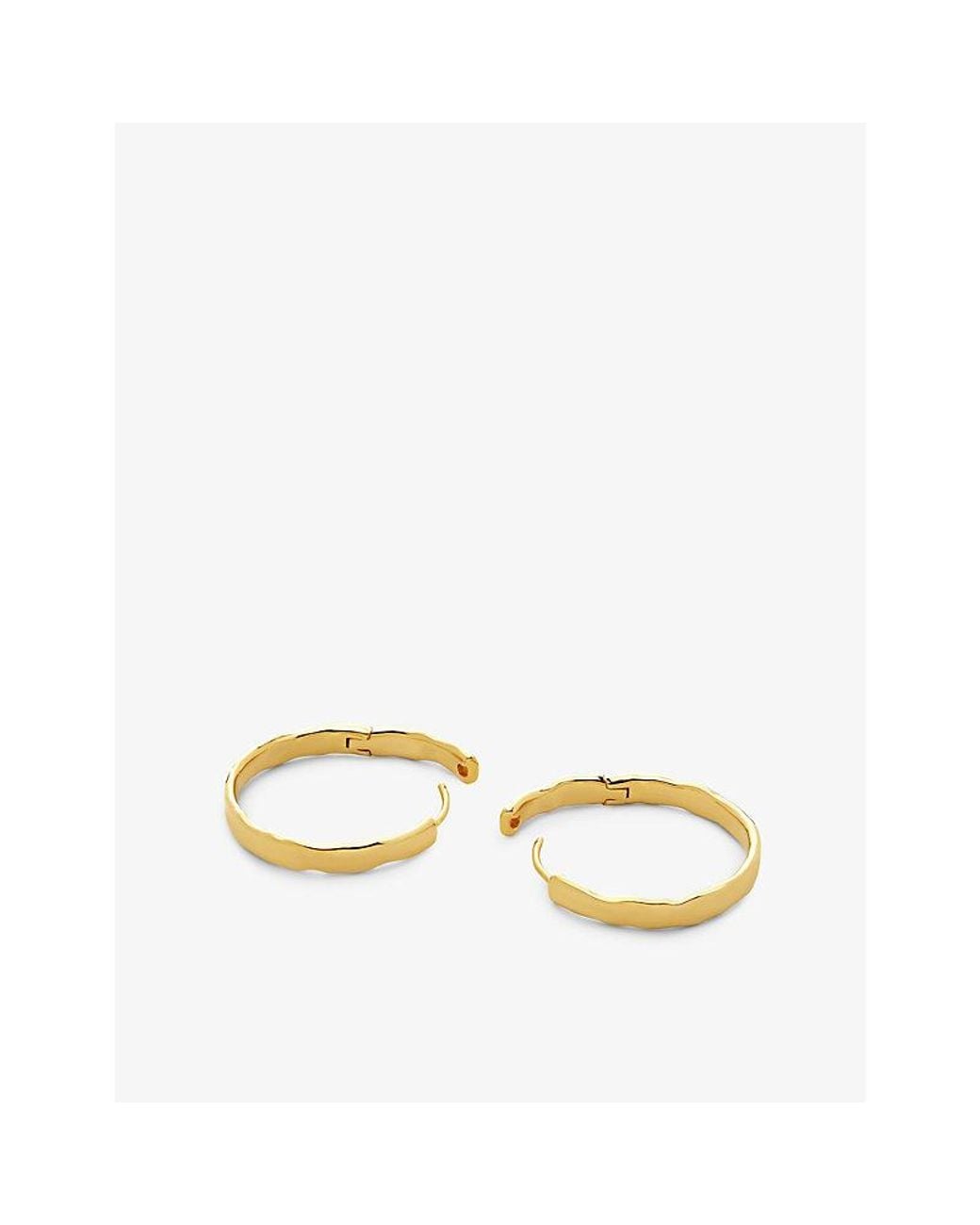 Monica Vinader Metallic Mv Siren Muse Wave 18Ct-Plated Vermeil Sterling Medium Hoop Earrings