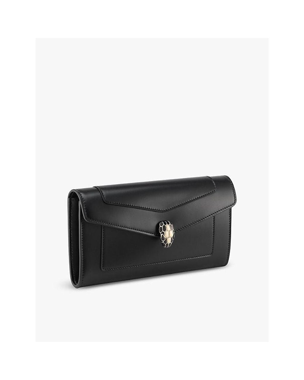 BVLGARI Black Serpenti Forever Large Leather Wallet