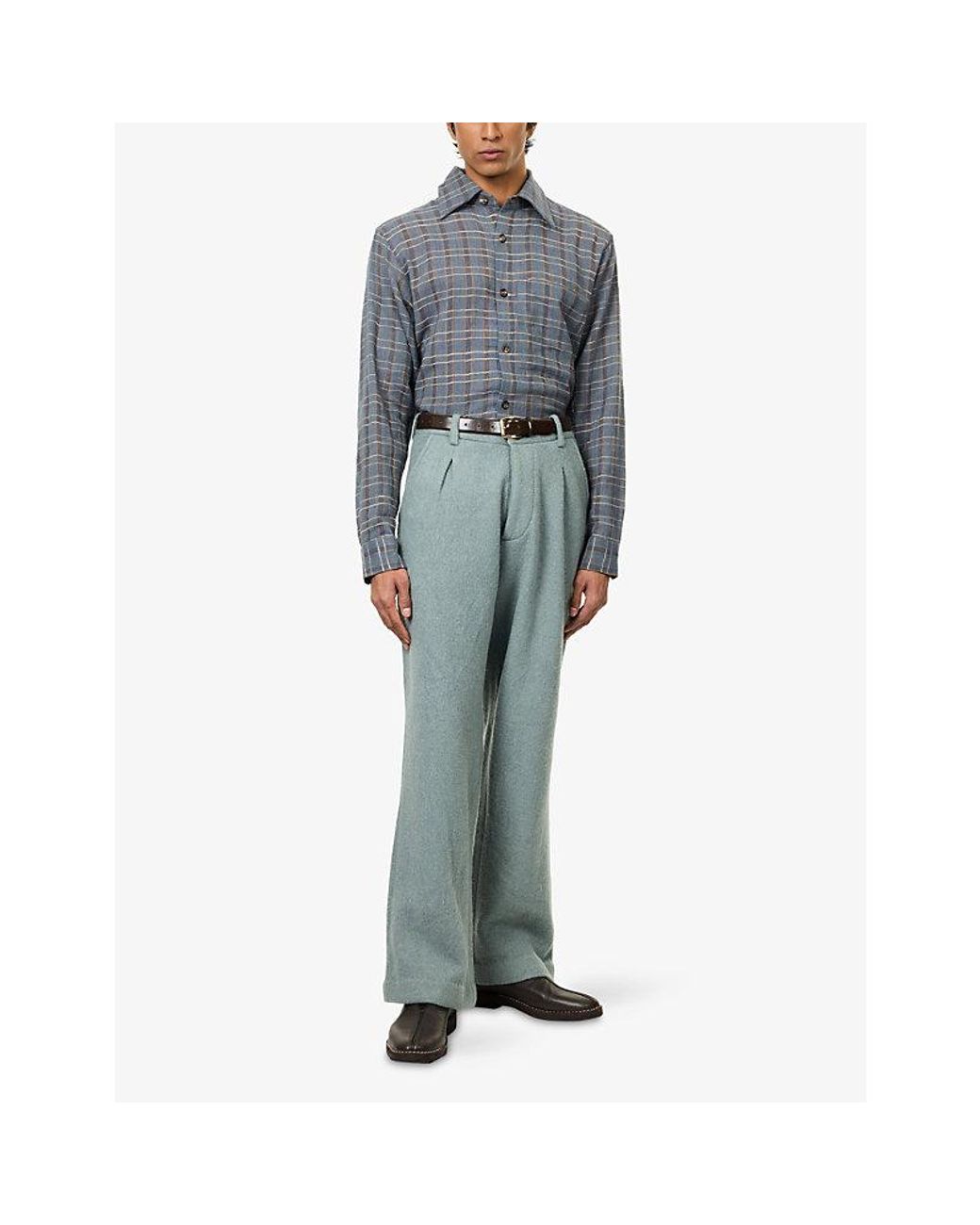 Kartik Research Gray Check Patch-Pocket Cotton Shirt for men