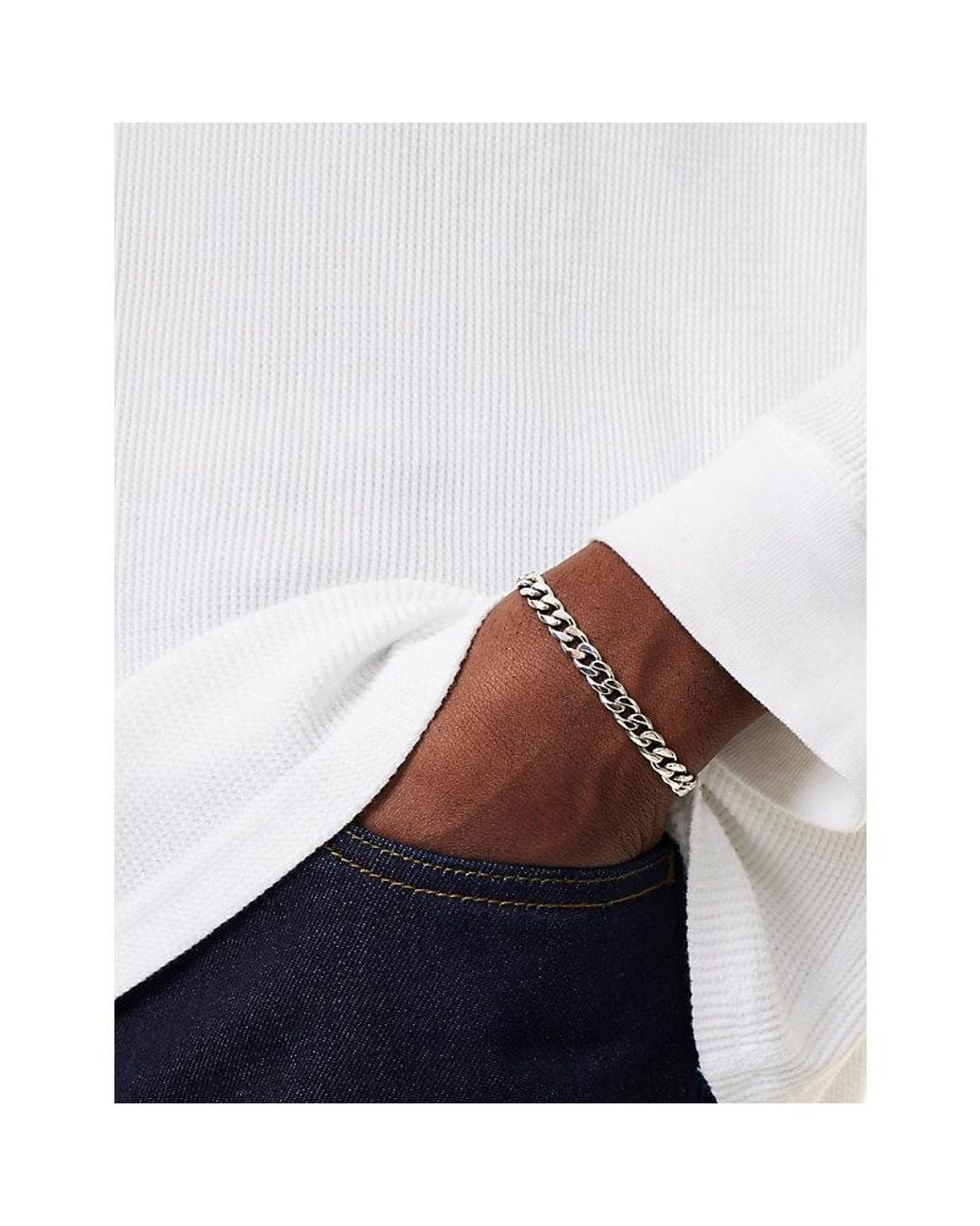 Emanuele Bicocchi Metallic Roses Edge-Chain Sterling- Bracelet for men