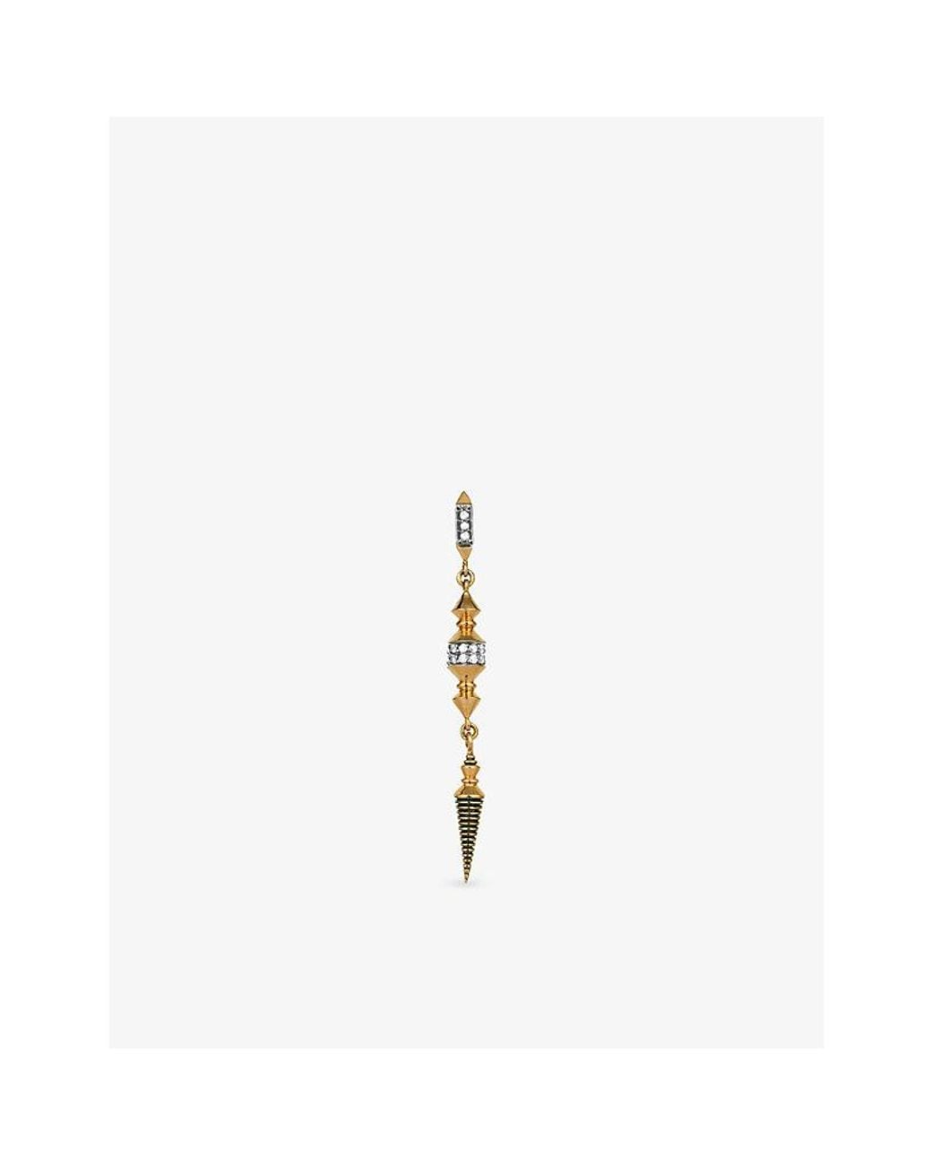 Kismet by Milka Metallic Ornament 0.11Ct Diamond Drop Earring