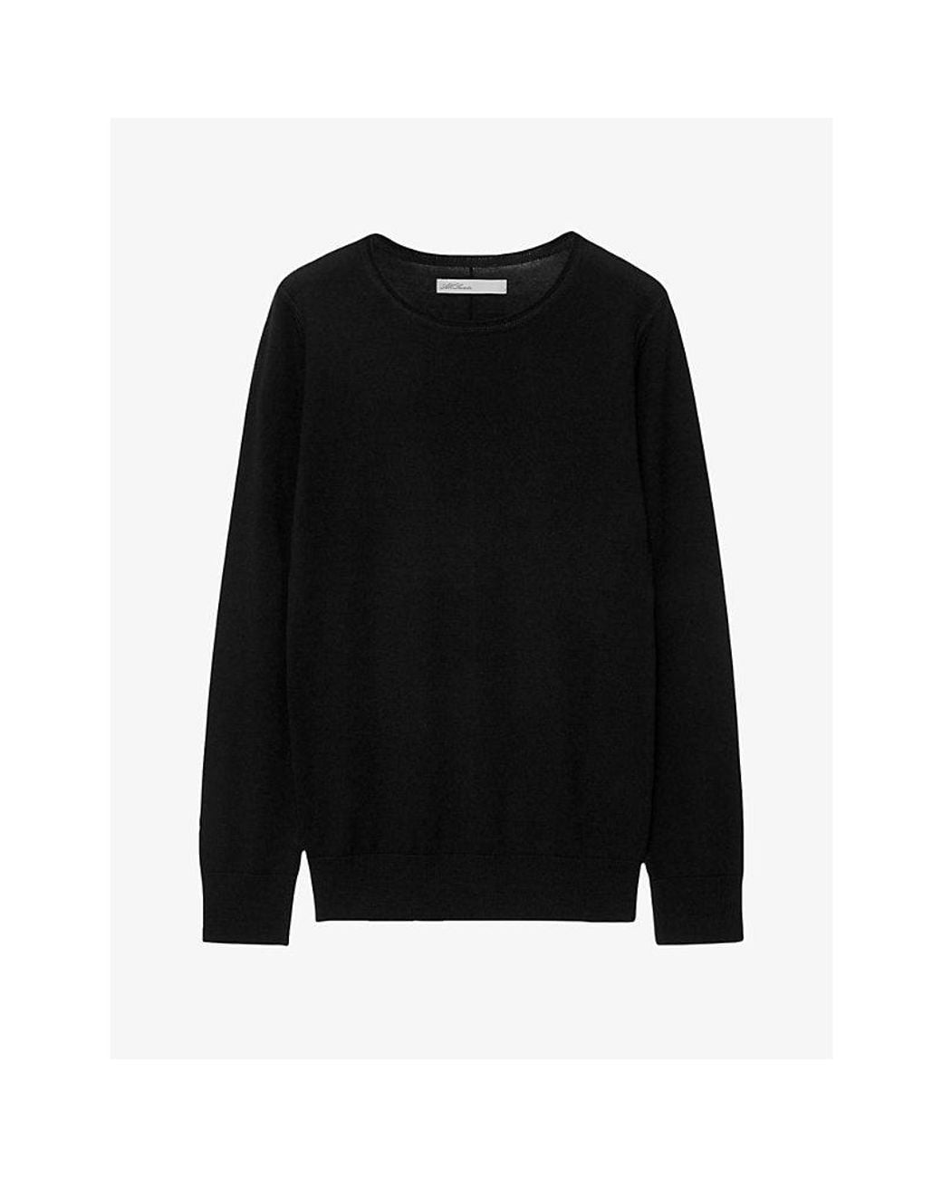 AllSaints Black Coyte Crewneck Merino-Wool Jumper