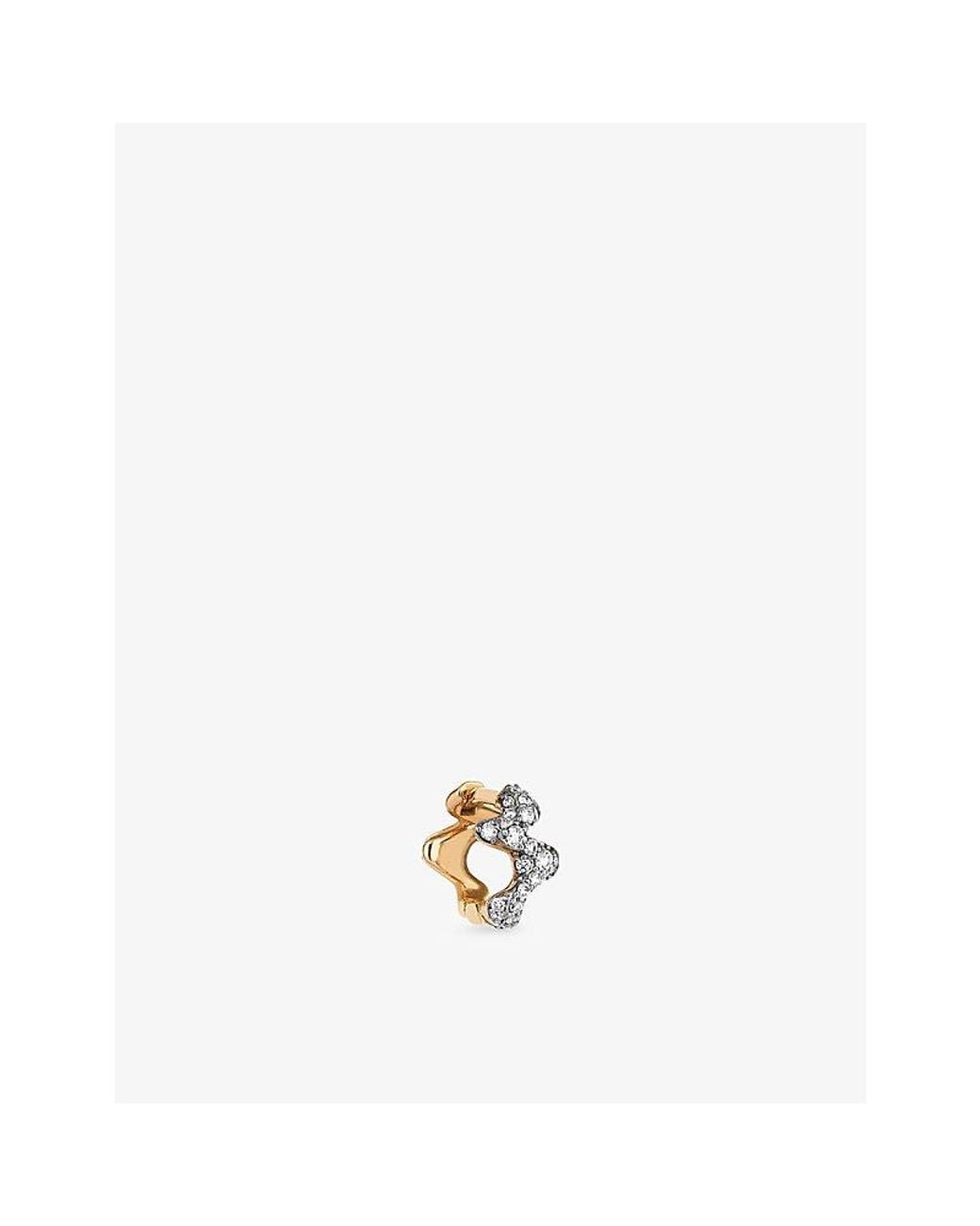 Kismet by Milka White Moss 0.11Ct Diamond Huggie