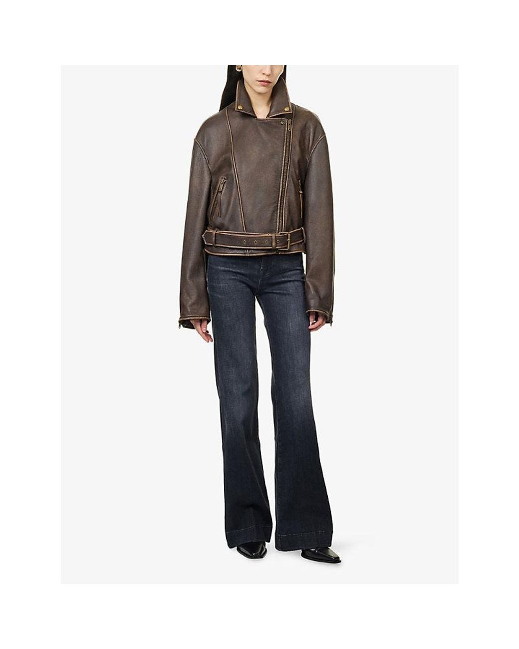 7 For All Mankind Blue Modern Dojo Flared-Leg Denim Jeans