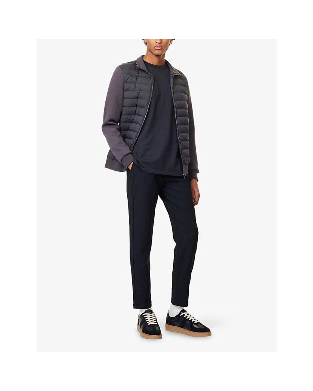 Arne Blue Smart Casual Tapered-Leg Woven Jogging Bottoms for men