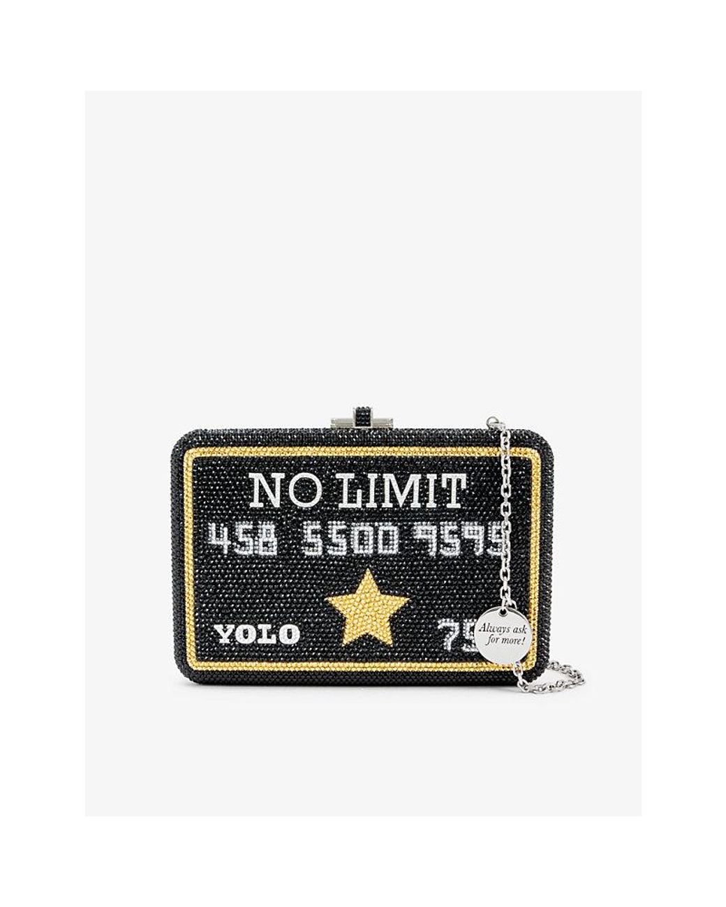Judith Leiber Judith Lieber Couture X Ashley Longshore Credit Card  Crystal-embellished Metal Clutch Bag in Black | Lyst