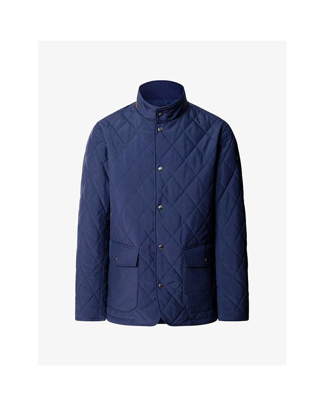 Hackett Blue Paddock Quilted Woven Jacket for men