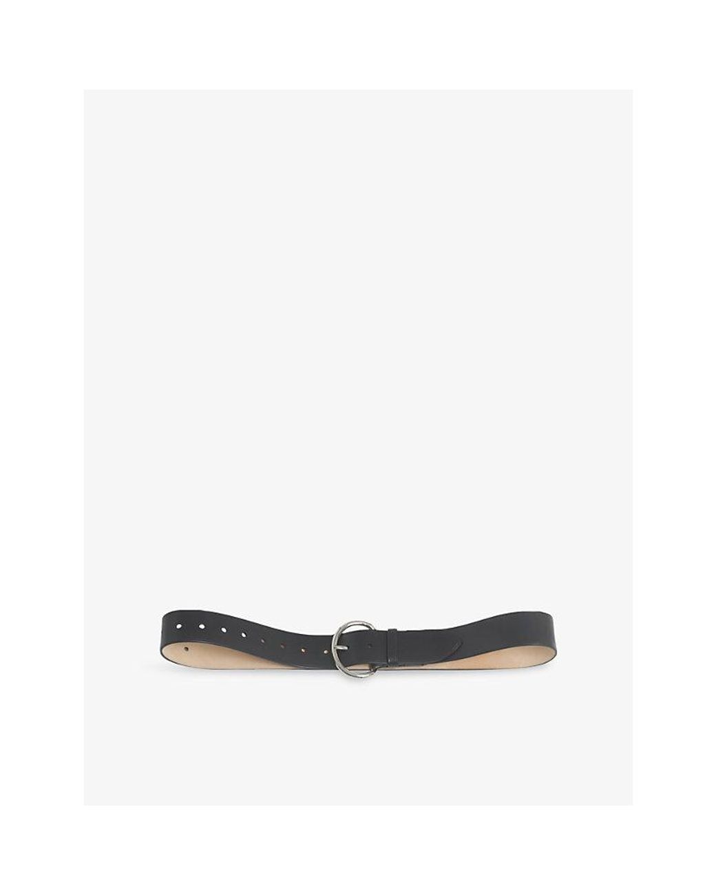 Marni White Round-Buckle Leather Belt
