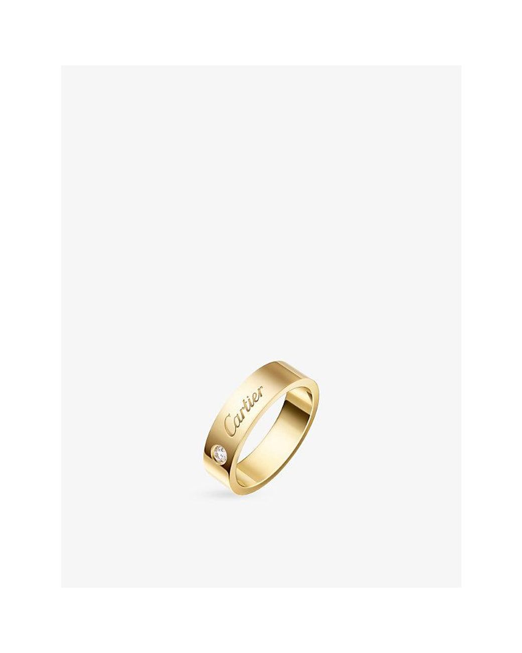 Cartier Metallic C De 5Mm 18Ct- And 0.04 Brilliant-Cut Diamond Wedding Ring for men