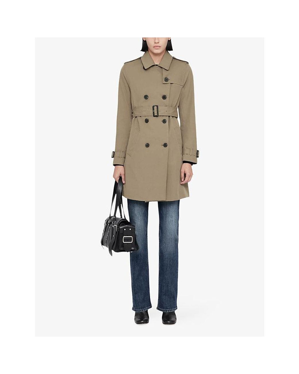 AllSaints Natural Leonard Double-Breasted Cotton-Blend Trench Coat