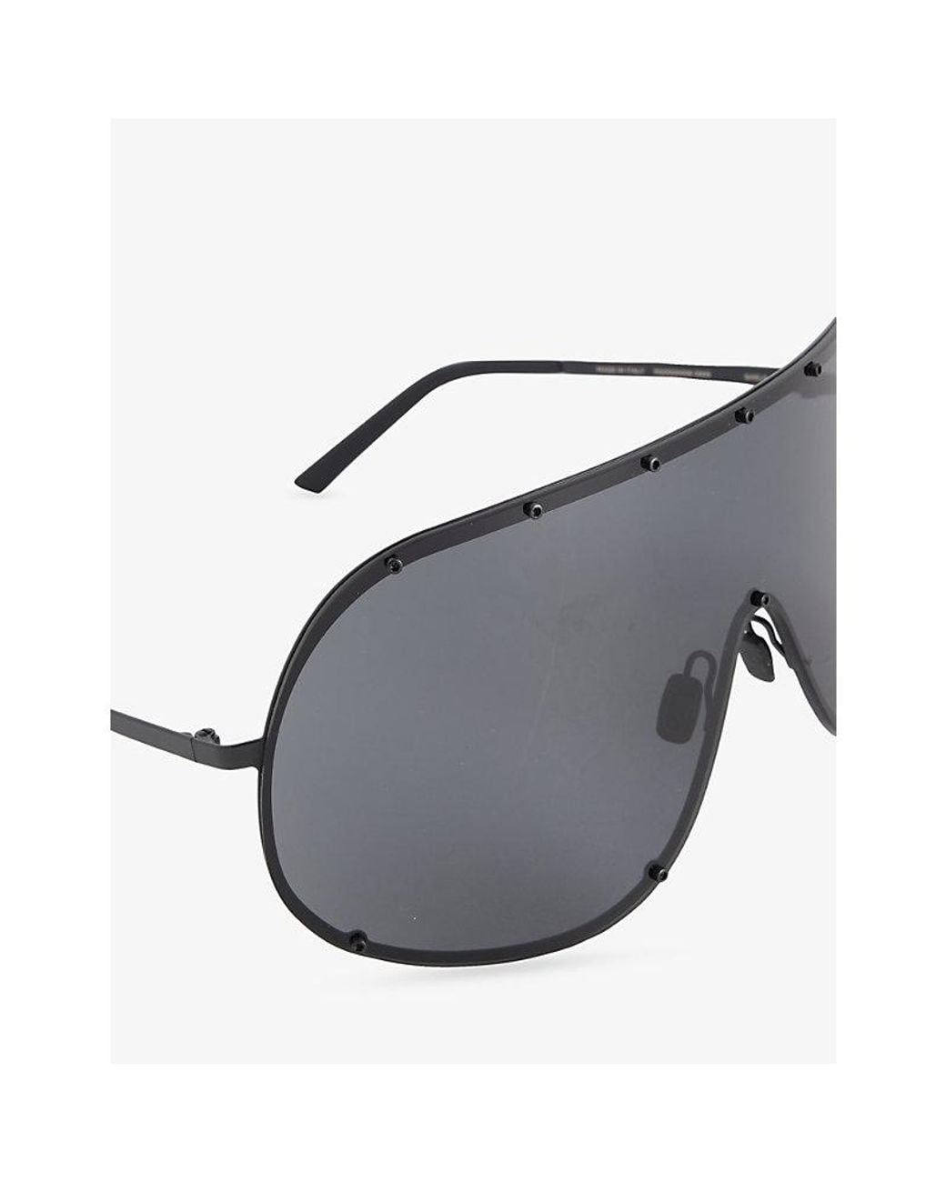 Rick Owens Black Shield Surgical-Frame Stainless-Steel Sunglasses for men