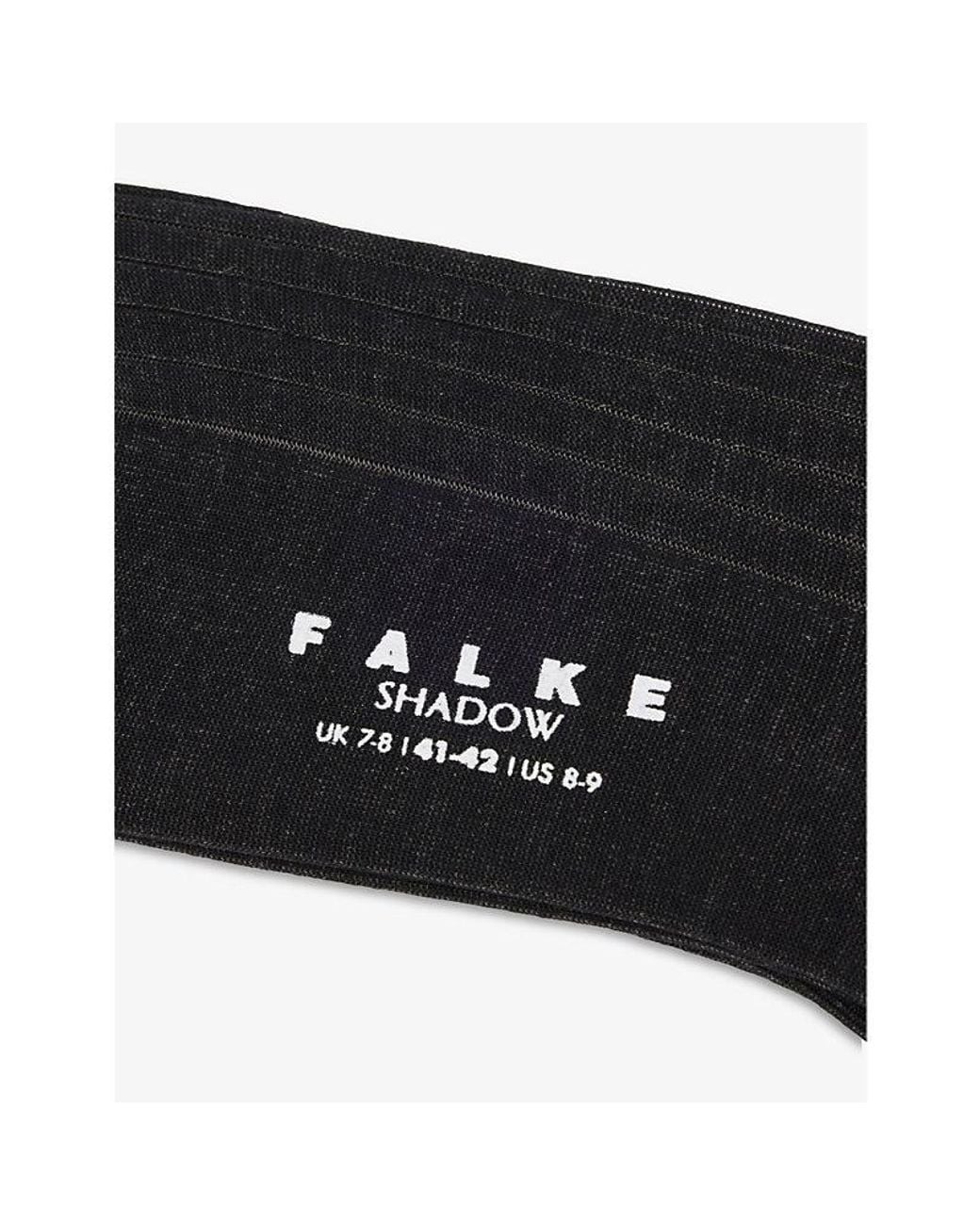 Falke Black Shadow Striped Cotton-Blend Socks for men
