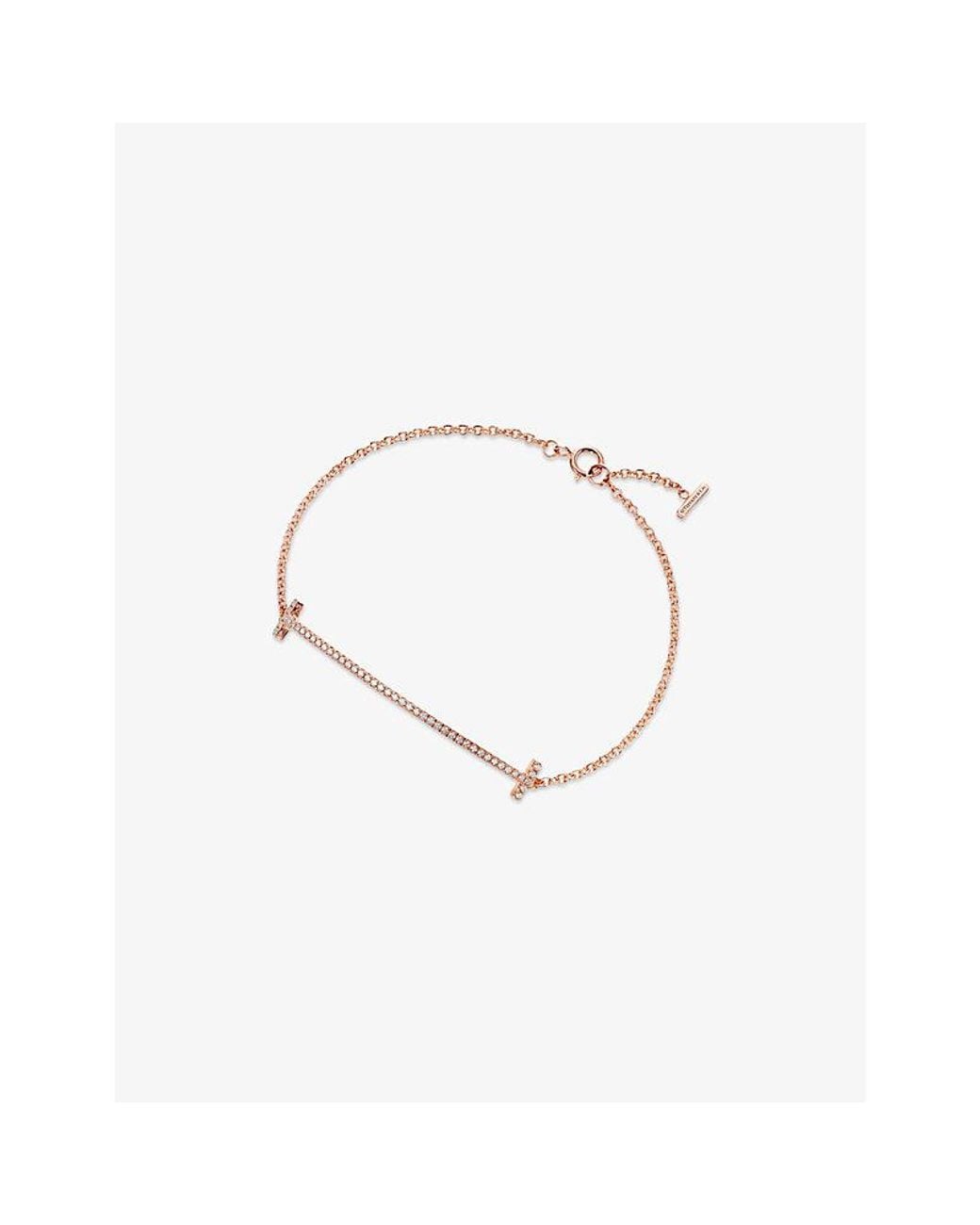 Tiffany & Co Metallic Tiffany T Smile 18Ct Rose- And Diamond Bracelet