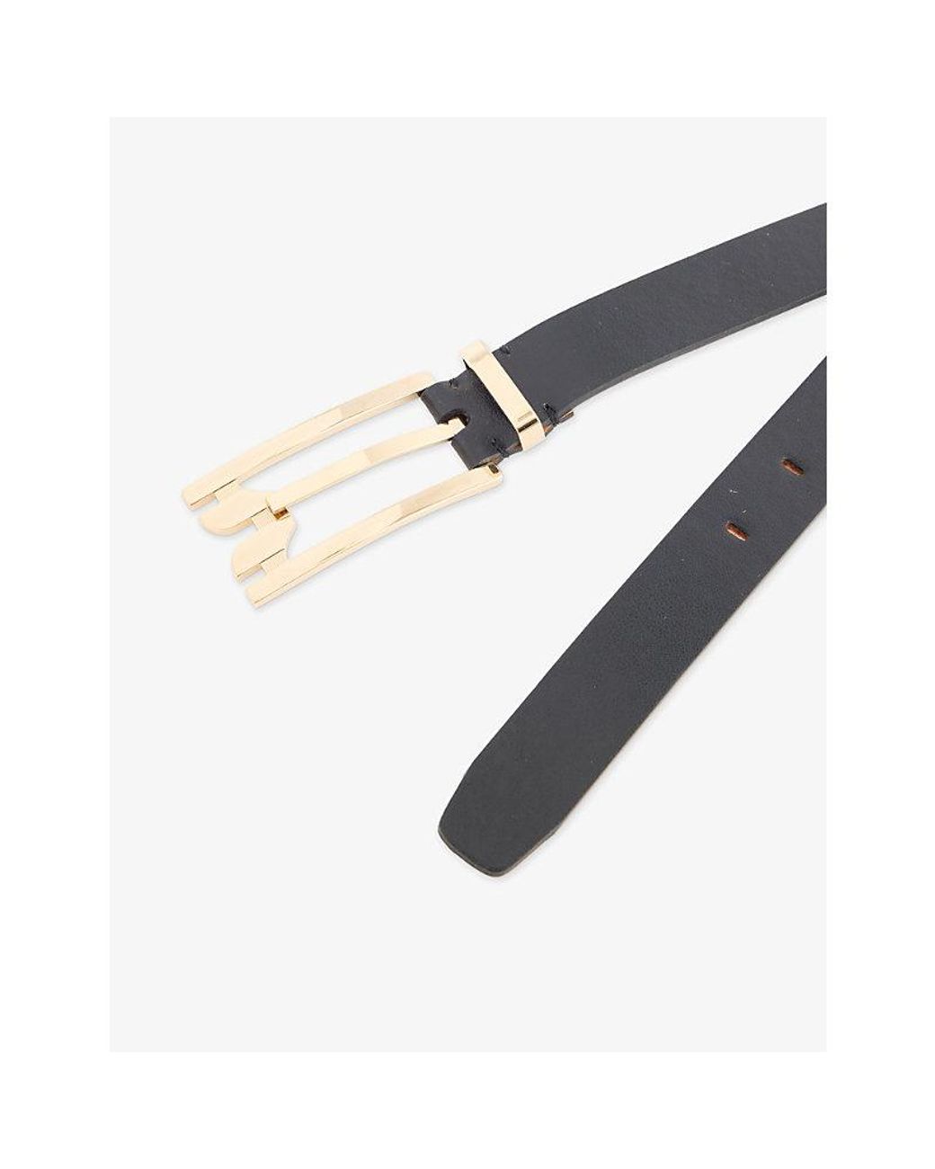 Victoria Beckham Black Dorian Pin-Buckle Leather Belt
