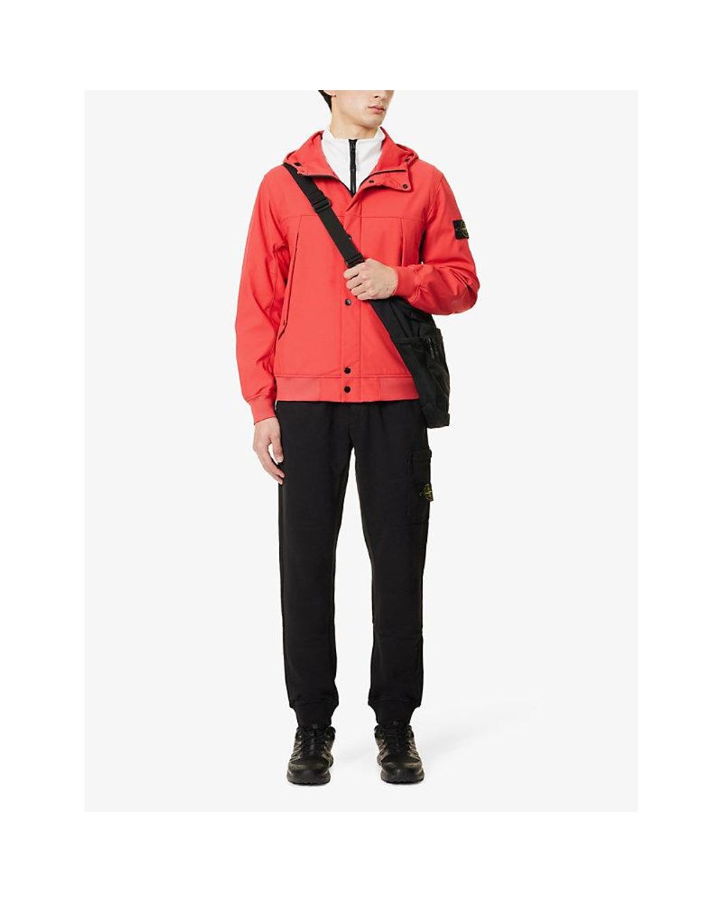 Stone island soft hot sale shell badge hooded jacket