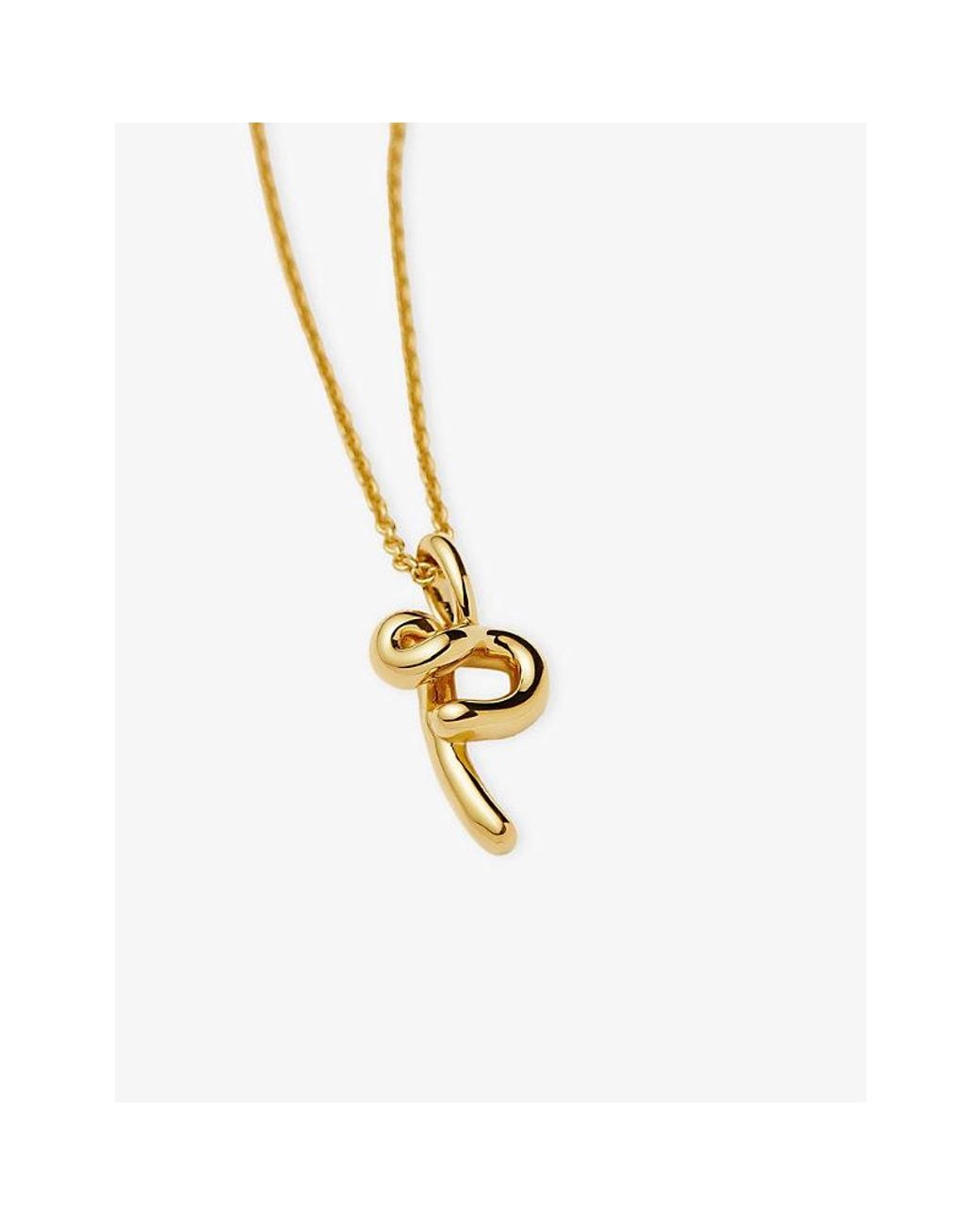 Missoma Metallic Curly Molten Mini Initial P 18Ct Vermeil Necklace