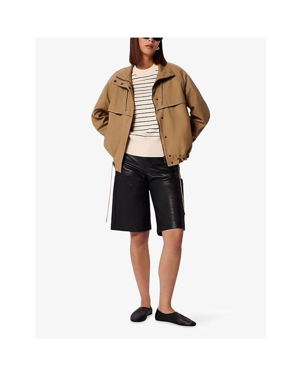 Whistles Natural Striped Relaxed-Fit Knitted Jumper