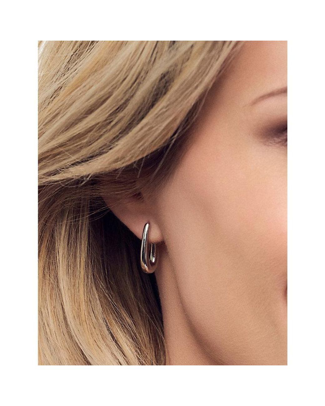 Sif Jakobs White Goccia Pianura Parvus Sterling- Hoop Earrings