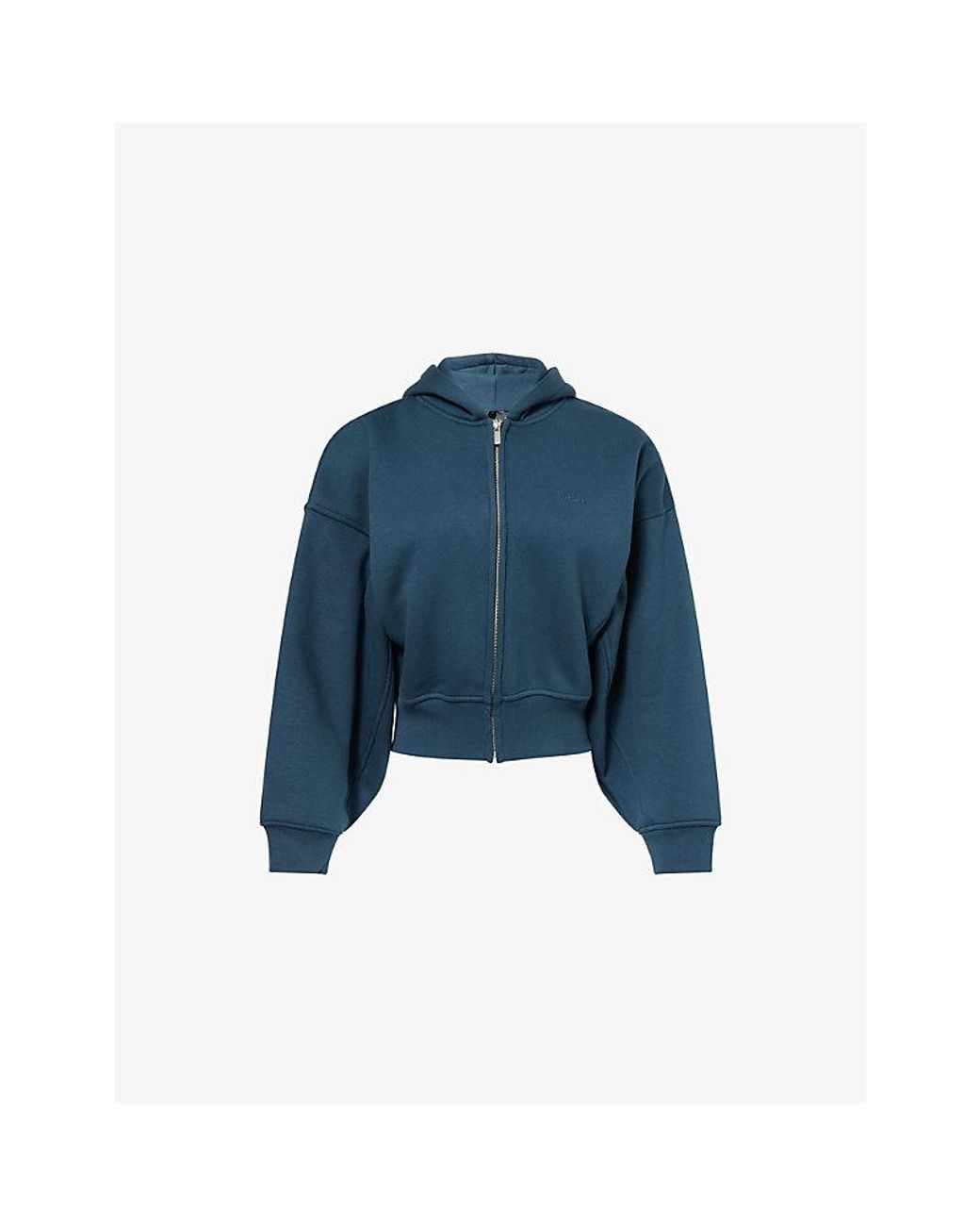 WE Are Tala Blue Cocoon Sweat Zip-Up Cotton-Blend Hoody