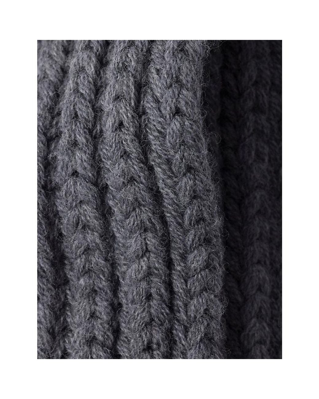 Prada Gray Logo-Plaque Wool Scarf