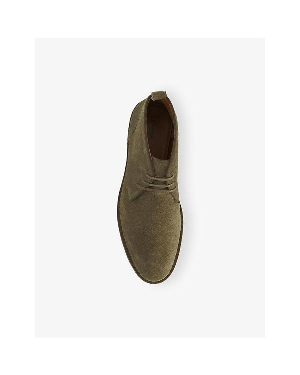 Dune Green Cashed Lace-Up Suede Boots